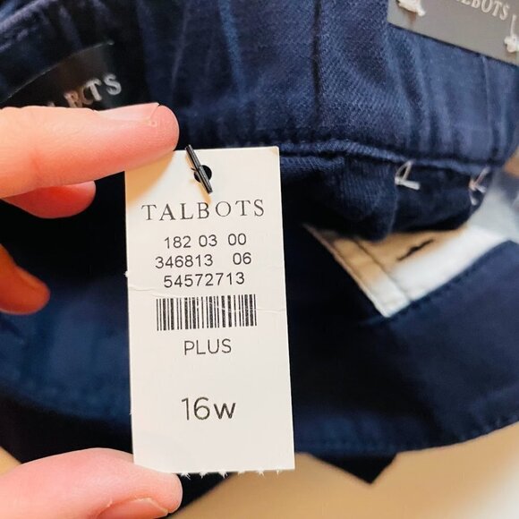 NWT Talbots Pant Trouesr High Waist Straight Leg Cargo Cropped Navy Blue Utility - Picture 9 of 14